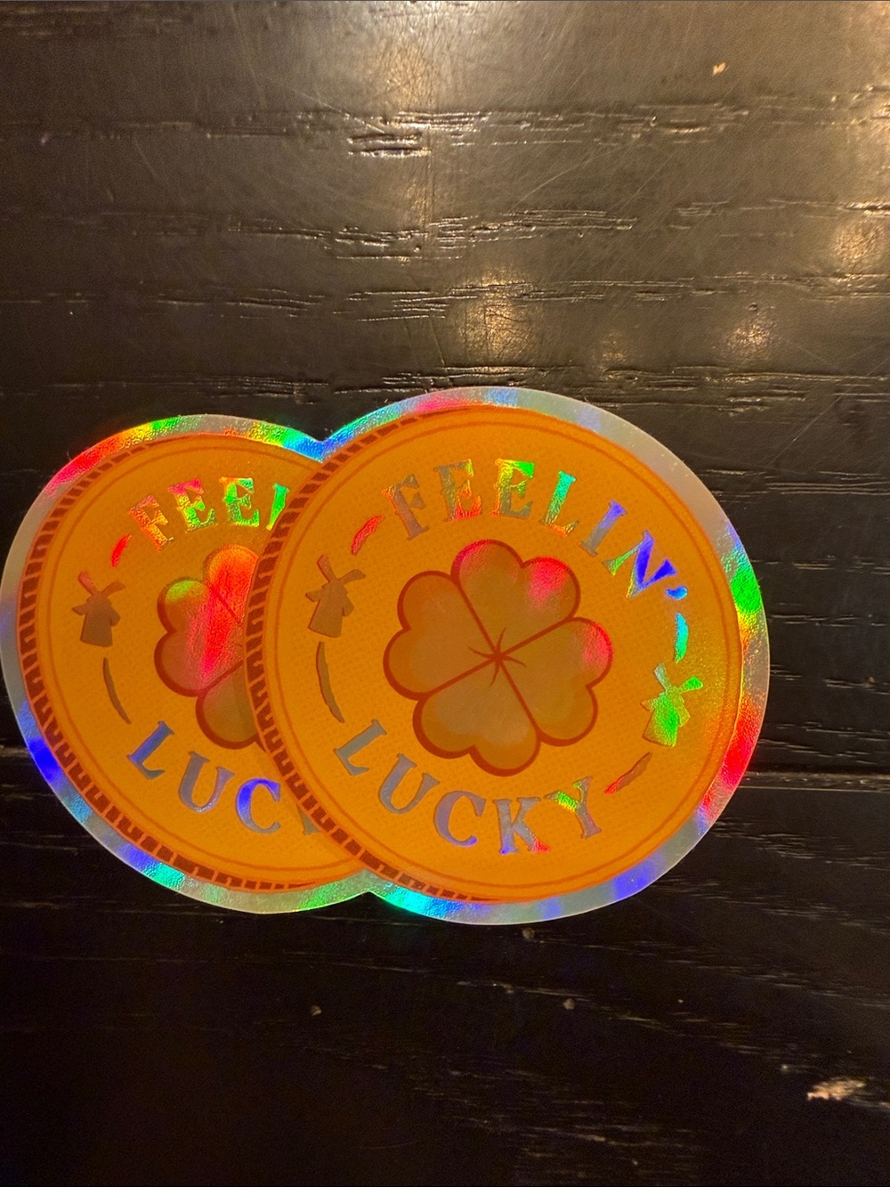Dutch Bros Orange Holographic 'Feelin' Lucky' Sticker Set